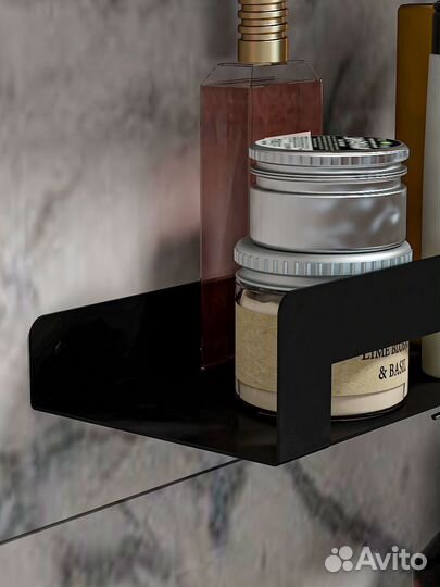 Полки для ванной, Freya, Чёрная, 50 см