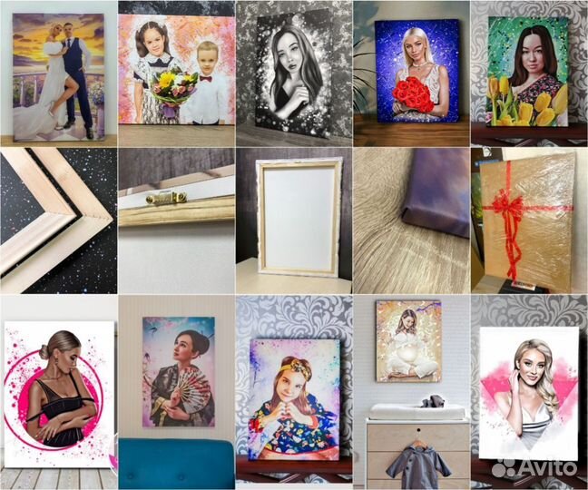 Портреты по фото на холсте - трогательный подарок