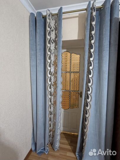 Портьеры голубые