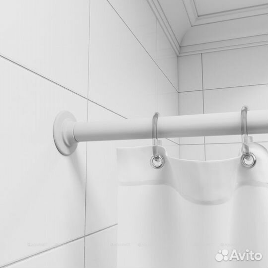 Карниз для ванны угловой Г-образный Iddis Shower