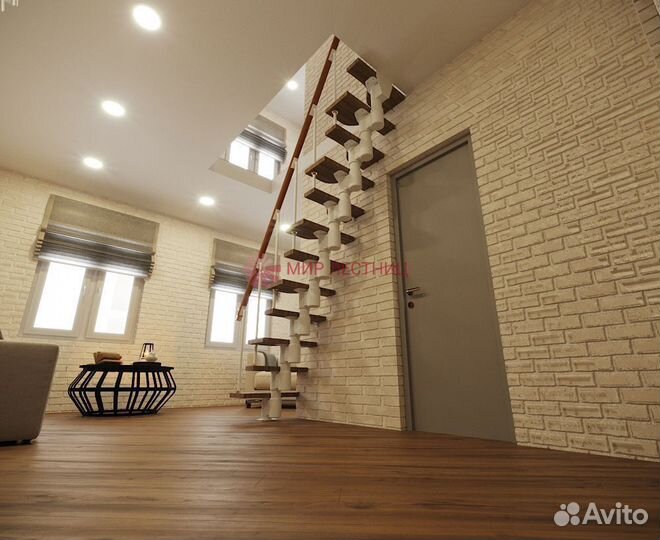 Модульная лестница Гусиный шаг «White» 700 мм