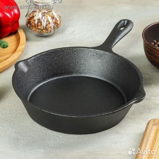 Сковорода чугунная Доляна «Вилфред», d20 см, 2 сли