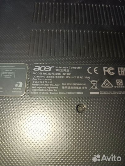 Ноутбук acer N19H1 на запчасти