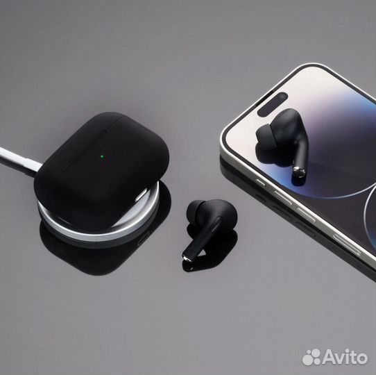 Чёрные Airpods PRO 2 с шумоподавлением ANC и без