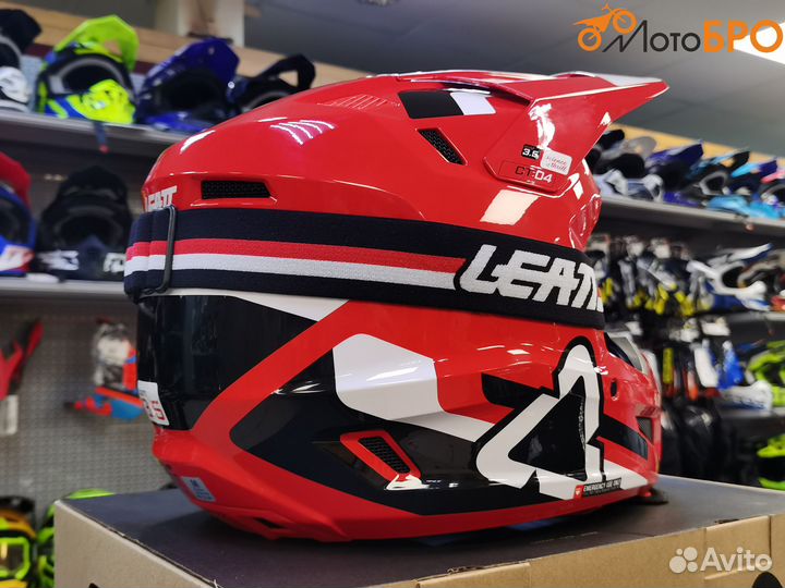 Шлем кроссовый Leatt Moto 3.5 V24 red с очками