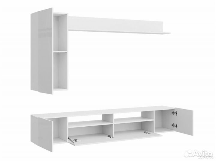 Стенка в гостиную новая белый глянец