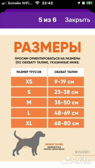 Трусики непромокаемые для собак девочек размер L