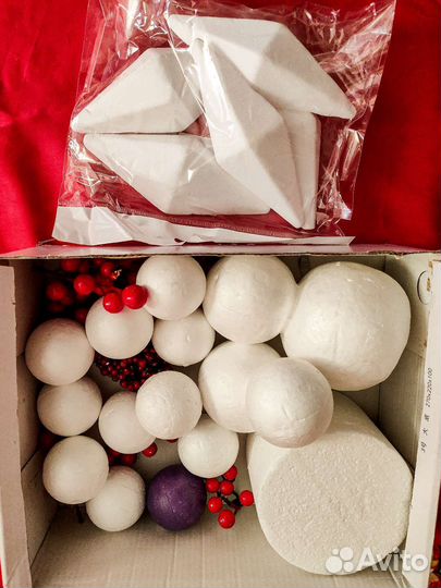 Шарики новогодние пенопласт