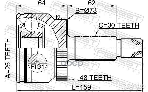 ШРУС наружный 25X72X30 hyundai tucson 16 (czech