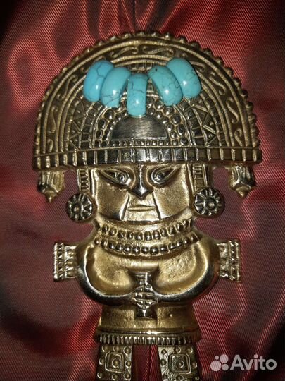 Бронзовое панно ритуальный нож Туми (Перу)