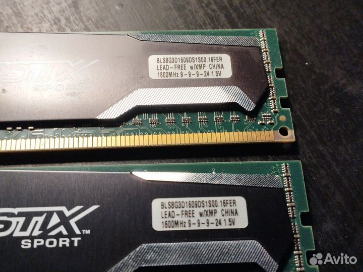 Оперативная память озу ddr3 16гб 2x8 Ballistix