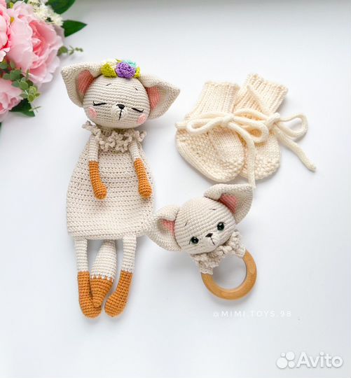 Вязаные игрушки ручной работы вязаная лисичка