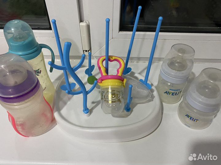 Бутылочки, подставка, ниблеры