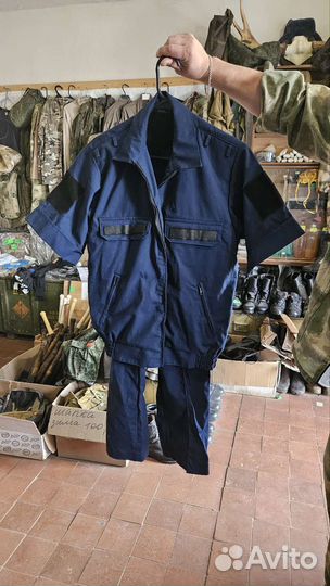 Офисная военная форма синяя короткий рукав