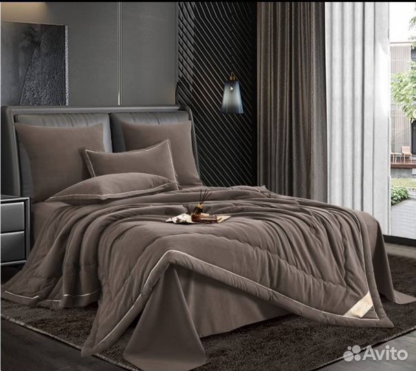 Евро, с готовым одеялом, бархатный сатин