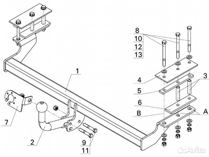 Фаркоп (тсу) на Chevrolet Lacetti 2004-2012
