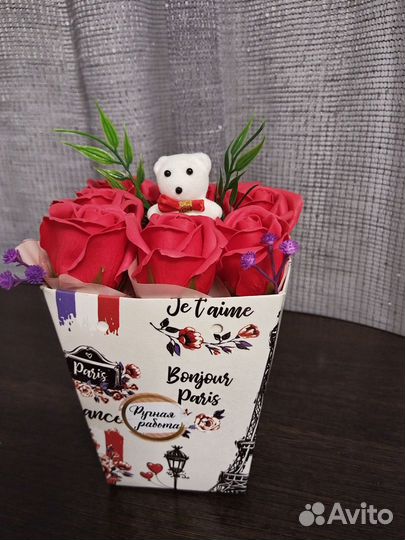 Цветы из мыльных роз