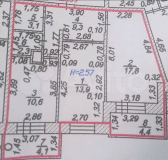 2-к. квартира, 65,5 м², 5/16 эт.