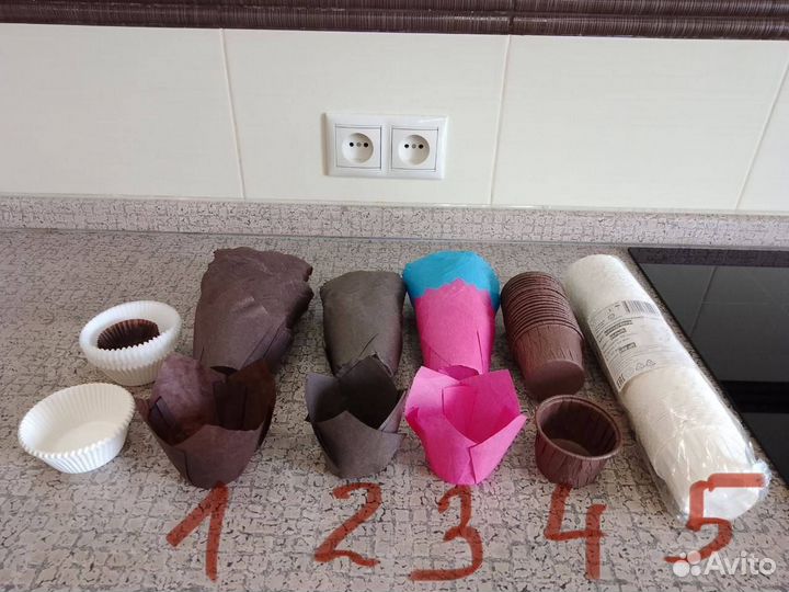 Бумажные формы для выпечки кексов. Цена за все