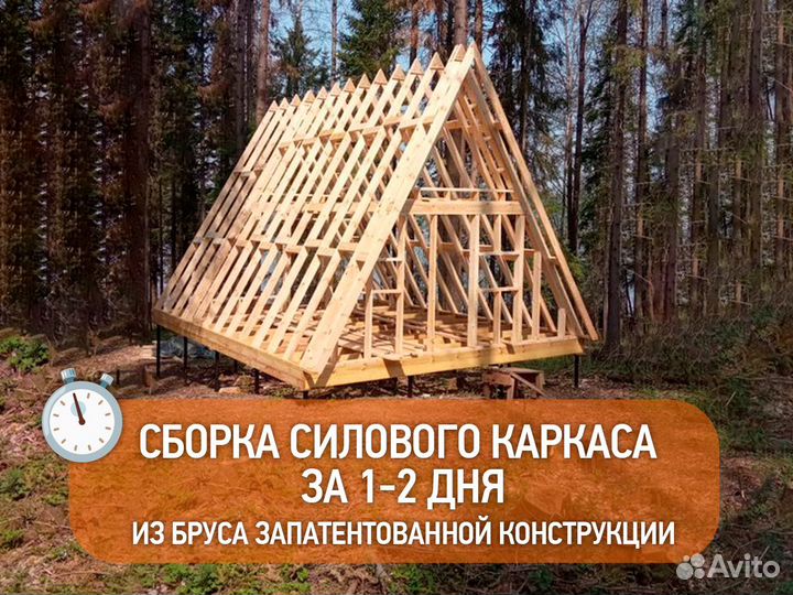 Каркасный конструктор дома А-фрейм Барнхаус