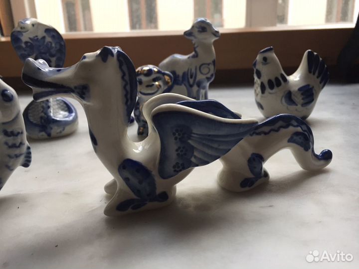 Гжель статуэтки, ручная работа