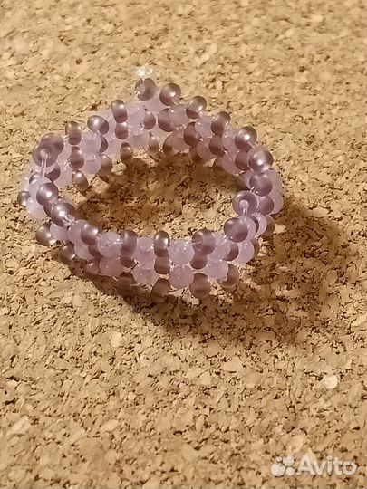 Кольцо из бисера,фиолетовое