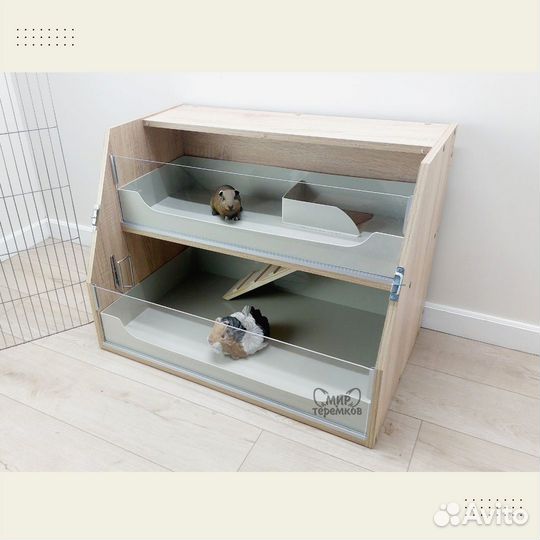 Клетка для морских свинок 80х50х60 см,сонома,скос3