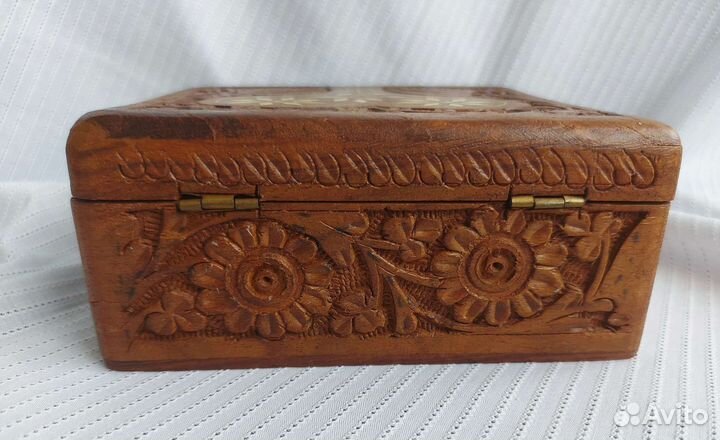 Деревянная шкатулка* ручной работы* 15х13х6см