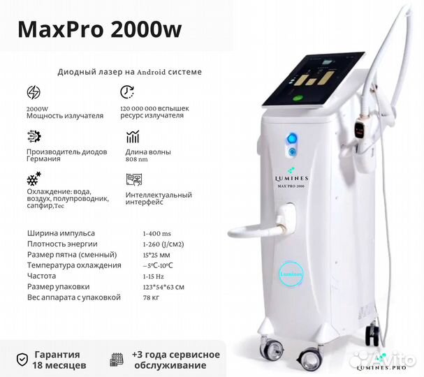 Диодный лазер люминес Max Pro 2000 Вт