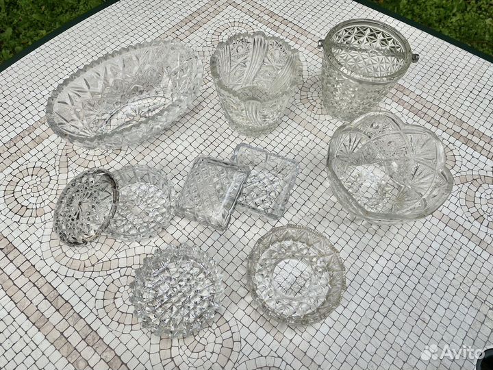 Хрустальные вазы, шкатулки, розетки, СССР