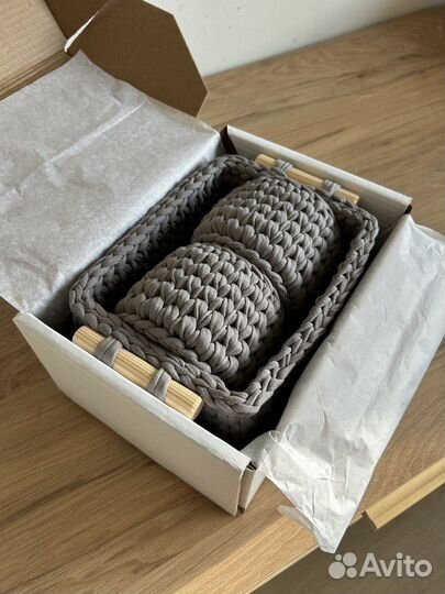 Набор вязаных корзин / подарок ручной работы