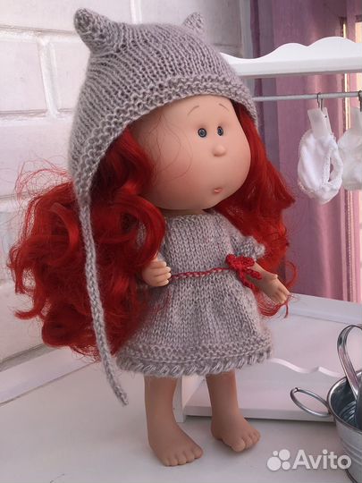 Вязаный комплект для кукол мия nines