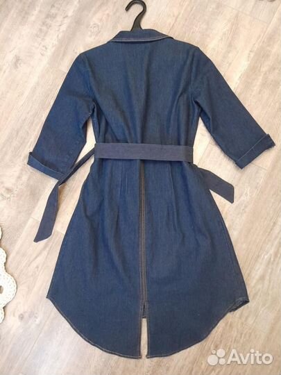 Платье-халат джинсовое 44