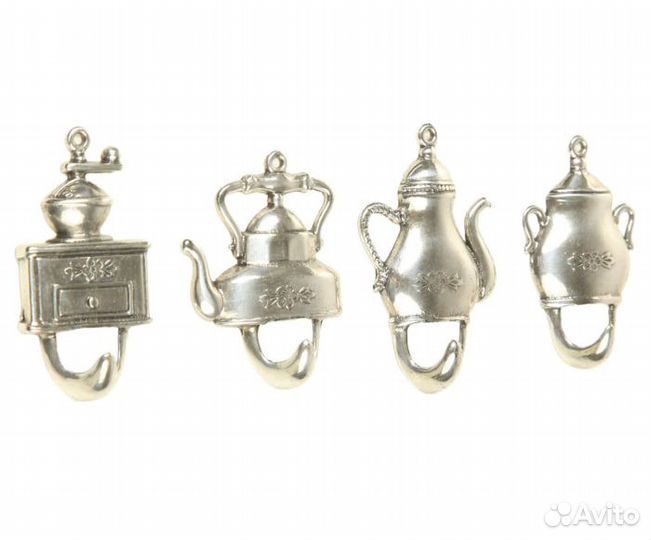 Крючки для кухни из латуни цвет серебристый