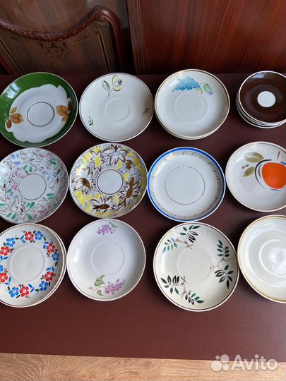 Блюдца чайные кофейные фарфор СССР