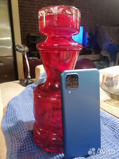 Графин - ваза СССР рубиновое стекло