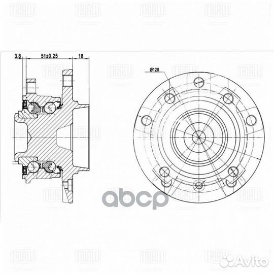 Ступица с подшипником BMW 5(Е60) /6(Е63) 01- перед