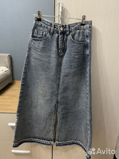 Джинсовая юбка макси