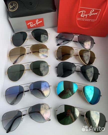 Очки ray ban aviator авиаторы пепельные