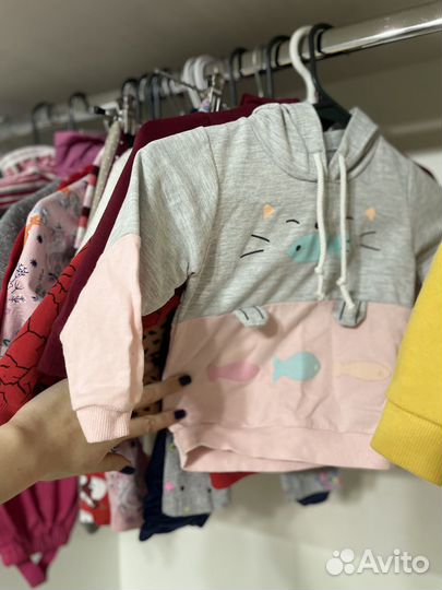 Большой пакет вещей на девочку 86-92