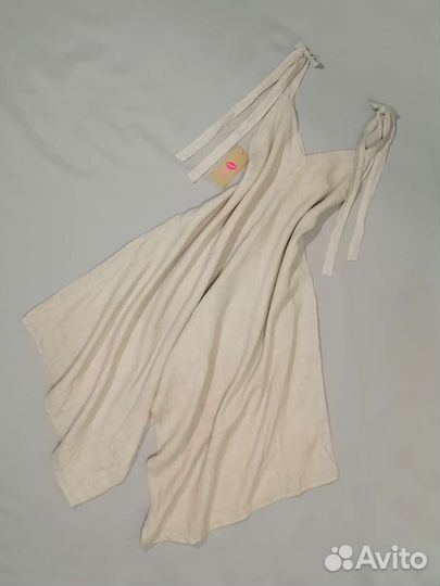 Новый итальянский льняной комбинезон Италия лён