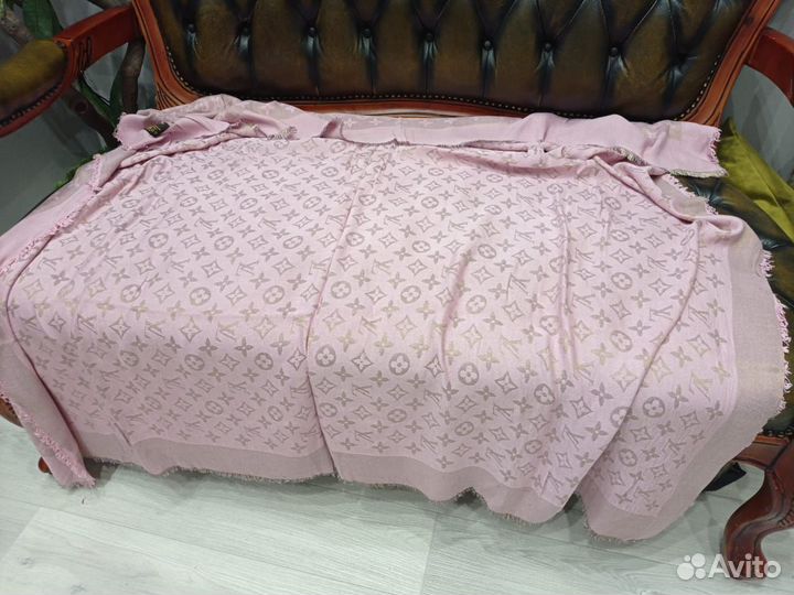 Платок шаль теплый 135см шерсть/шелк италия