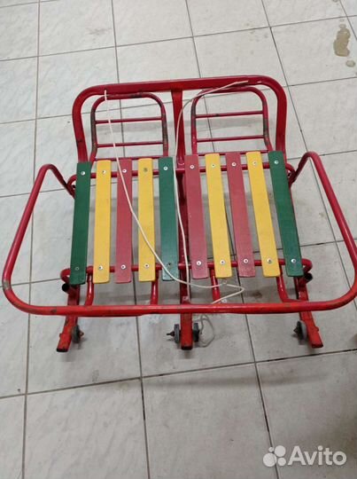 Санки для двойни. с колесами