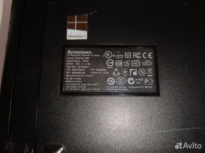 Ноутбук lenovo ideapad z585