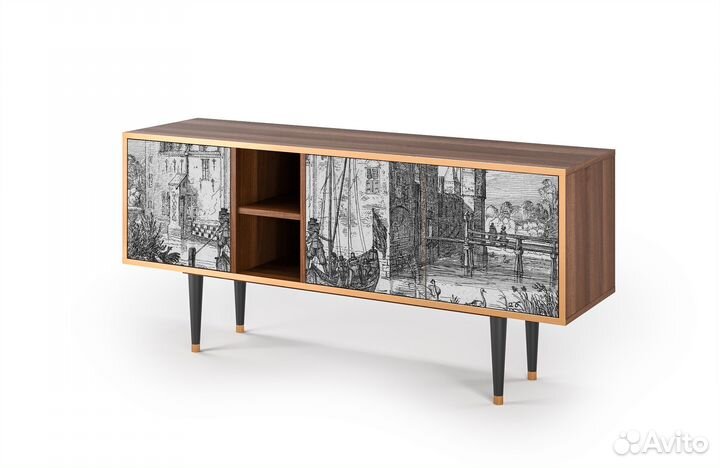 Тв-тумба T5 - Орех - Castle with Lift Bridge