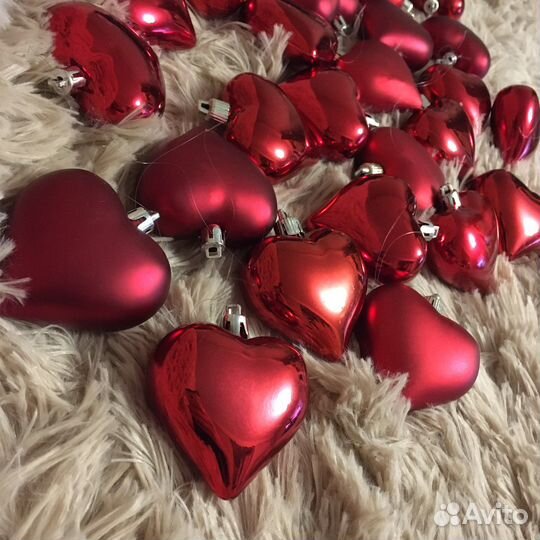Елочные игрушки сердечки икеа