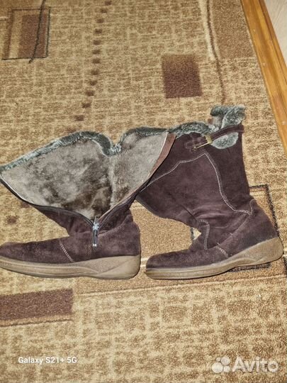 Сапоги замшевые
