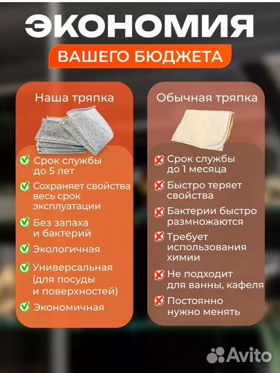 Металическая тряпка для мытья посуды