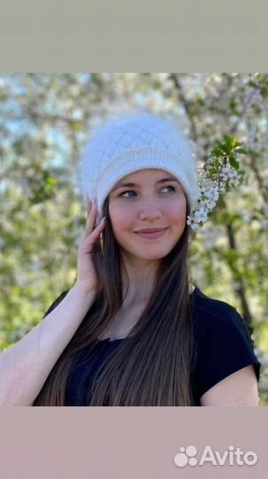 Шапка пуховая женская Варежки пуховые