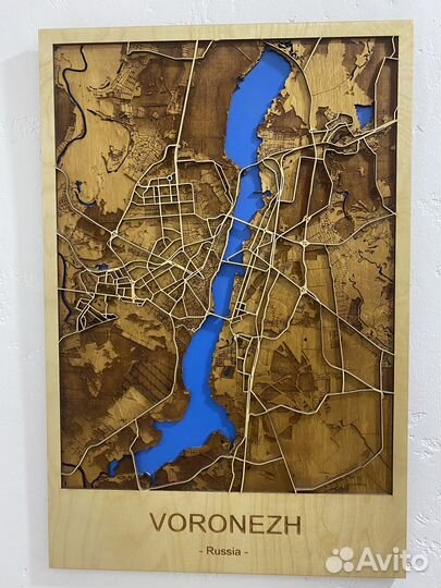 Карта из дерева на стену